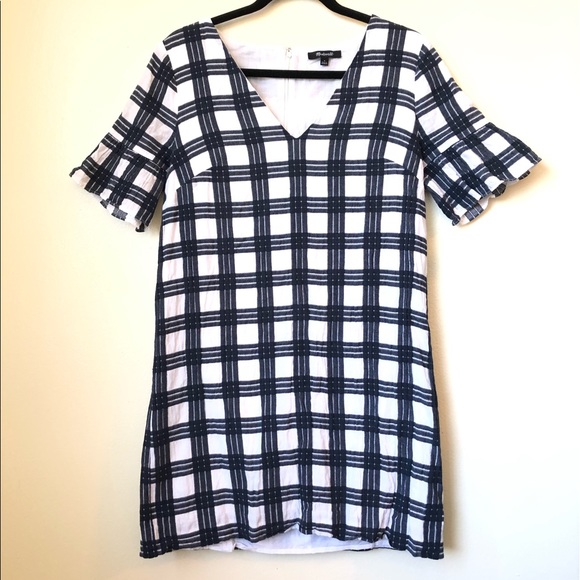 Madewell Bell Sleeve Dress Leighton Plaid … - Picture 2 of 10